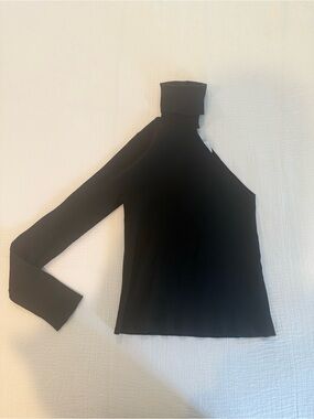 Zara Black One-Shoulder Turtleneck Tank